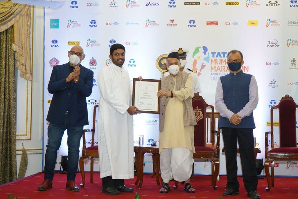 Platinum Level Award — Tata Mumbai Marathon 2020