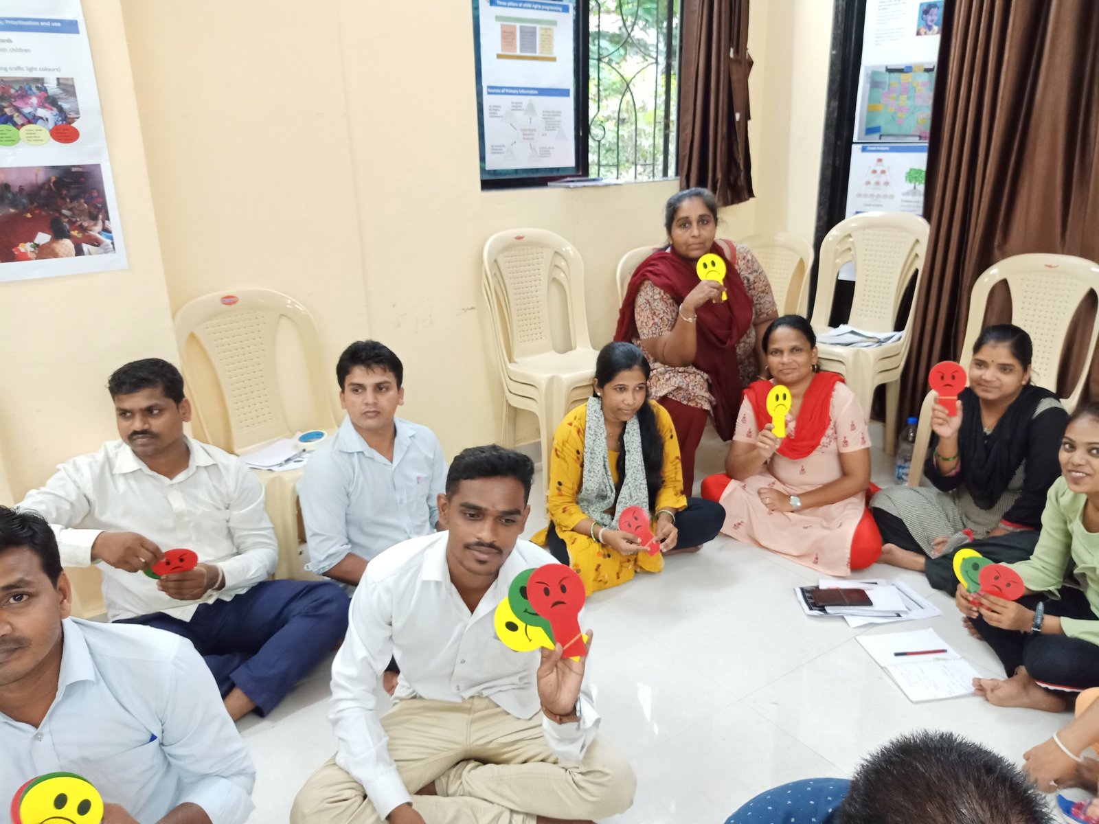 Karunya Trust colleagues taking part in a group training exercise