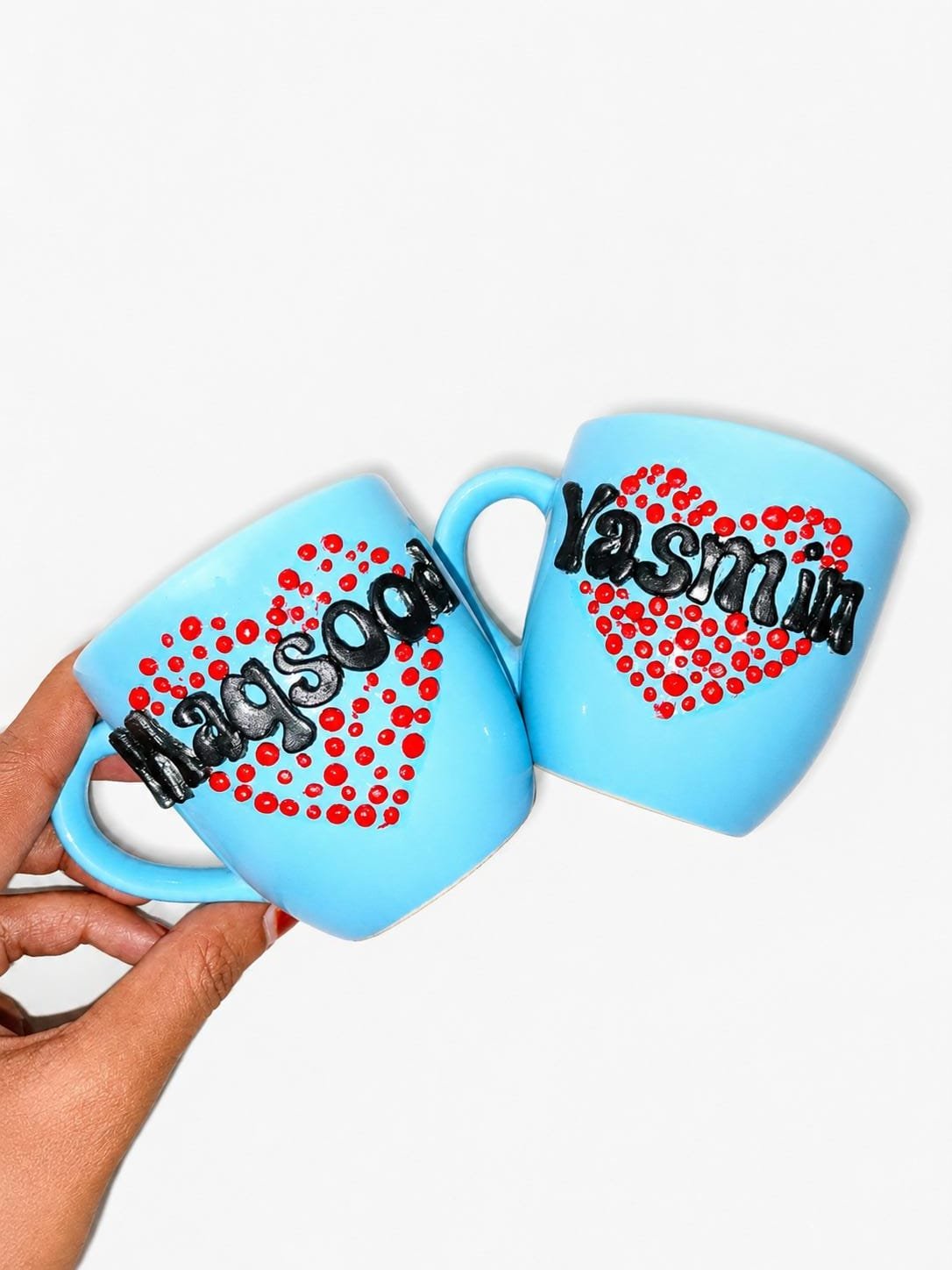 Personalised hand-painted cups